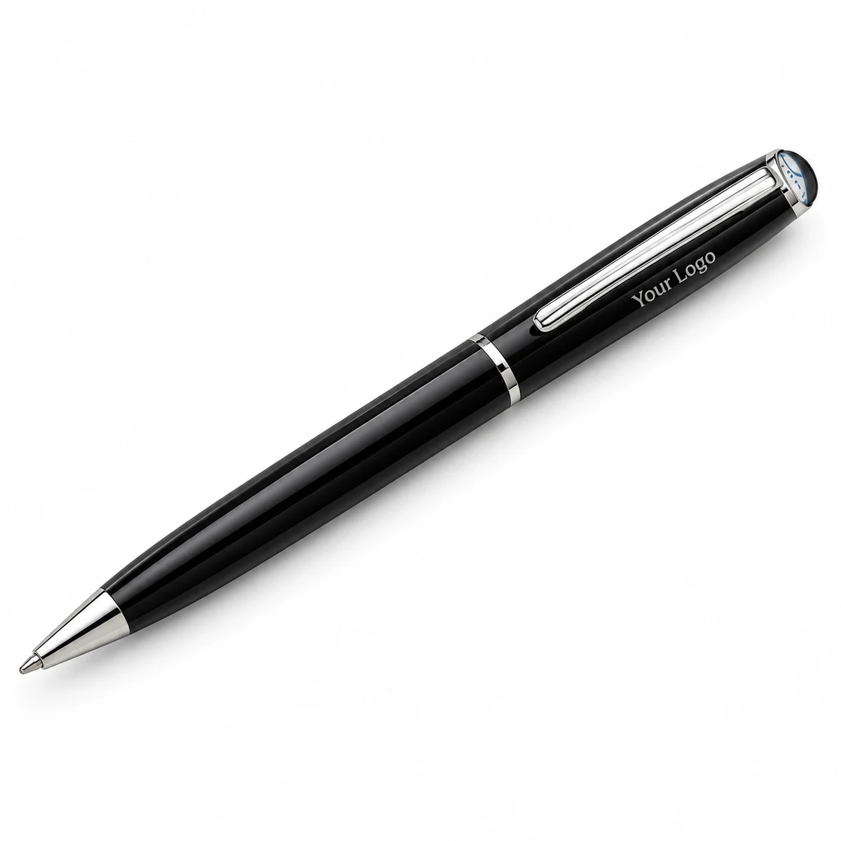 Black Premium Steel Pen with Chrome Accents - view 2